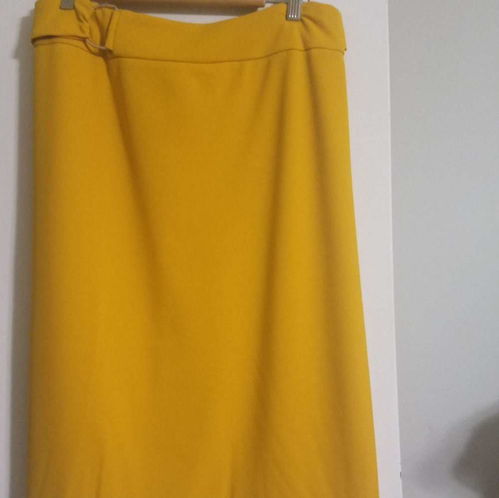 Plus size mustard colored skirt
